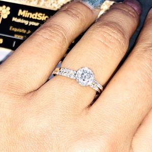 10k solid gold real solitaire diamond engagement bridal ring set free appraisal!